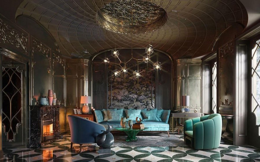 Современный интерьер в стиле ар нуво