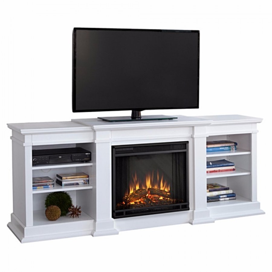 Белая тумба с камином