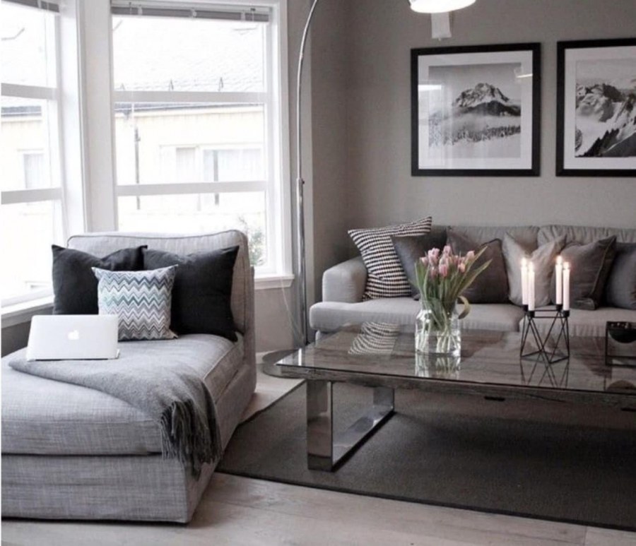 Гостиная в серых тонах