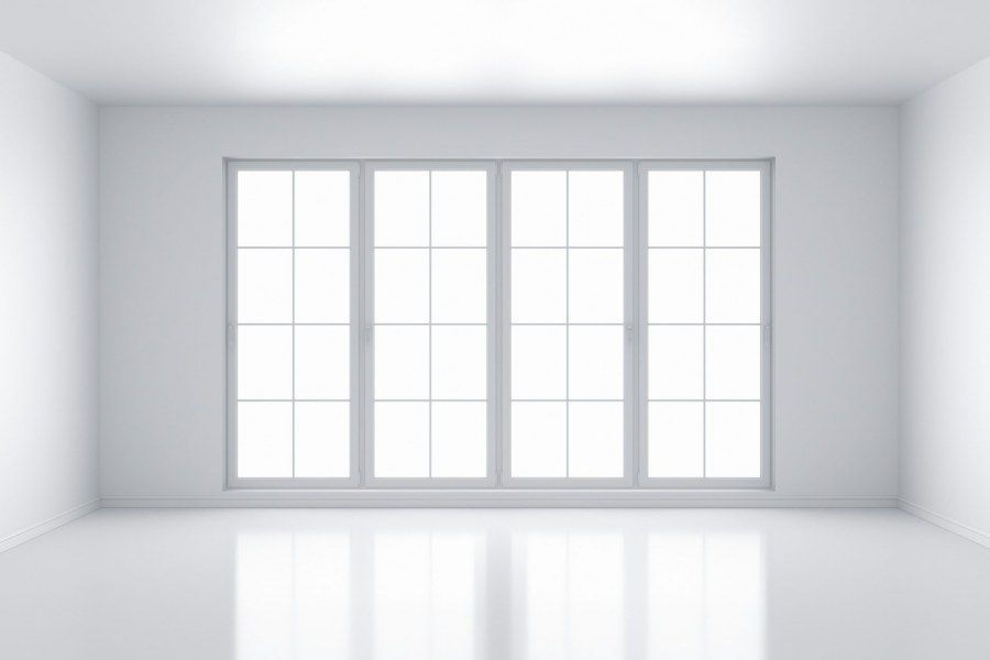 Пустая белая комната с окном