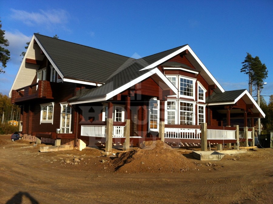 Коричневые деревянные дома