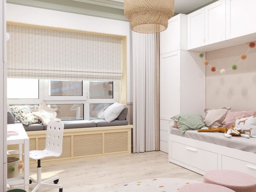 Комната для девочки подростка в пастельных тонах икеа