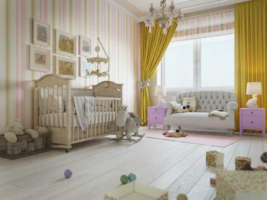 Детские комнаты в пастельных тонах