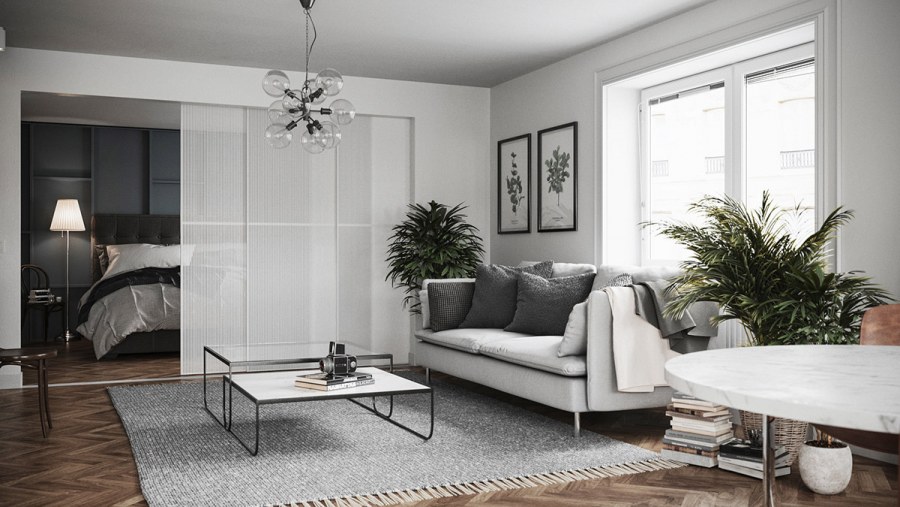 Белые стены Сканди Модерн