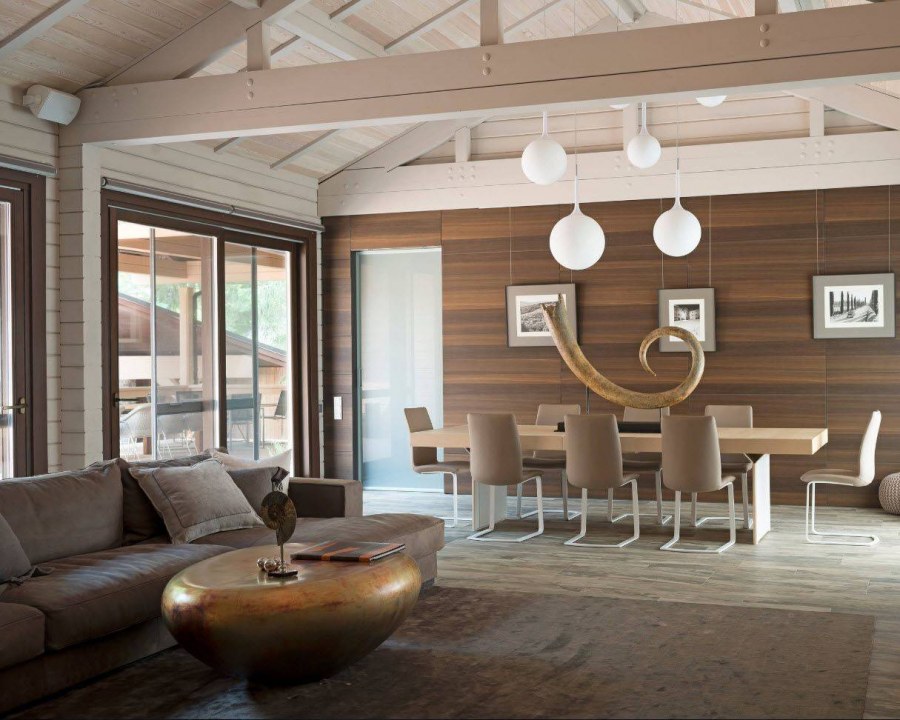 Имитация бруса в современном интерьере