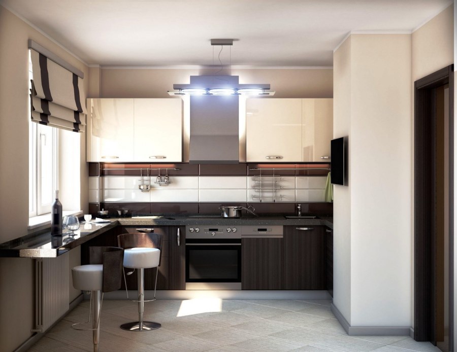 Маленькая кухня хайтек