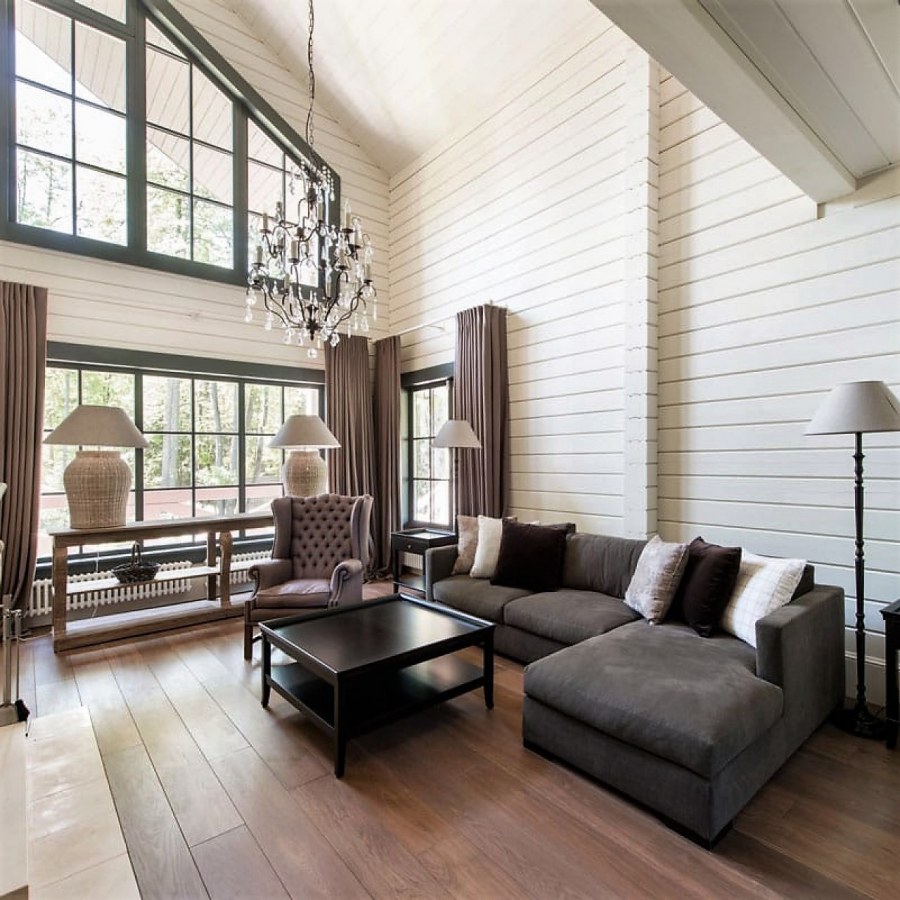 Дом из клееного бруса интерьер белый