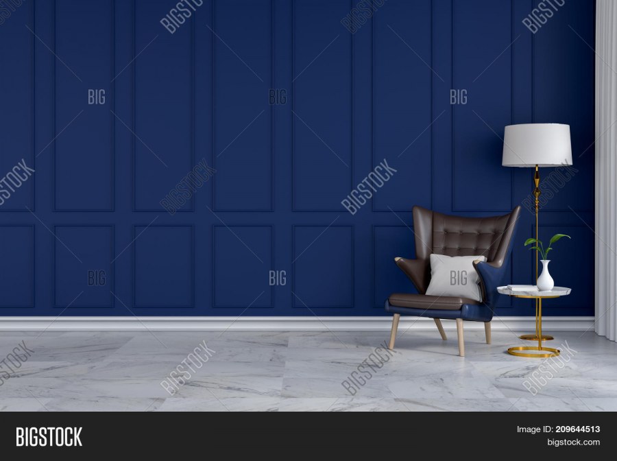 Синяя стена пустая