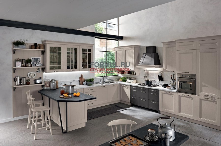 Кухонный гарнитур Stolline Бланка СТЛ.218.00М белый/синий