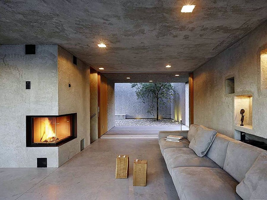 Дом из бетона интерьер