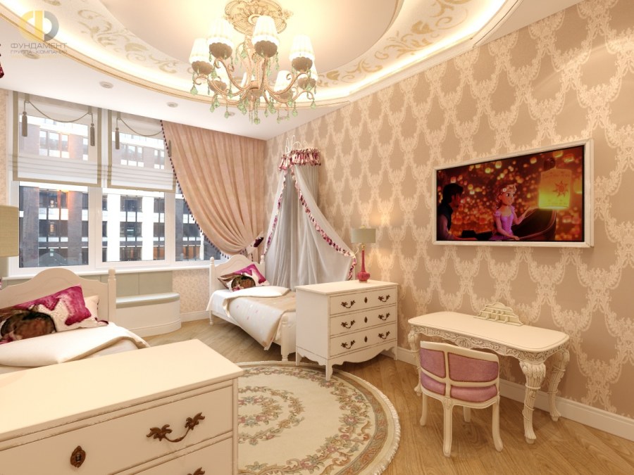 Детская комната для девочки в классическом стиле