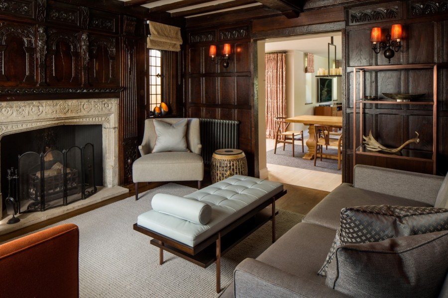 Гостиная в стиле Тюдор Англия