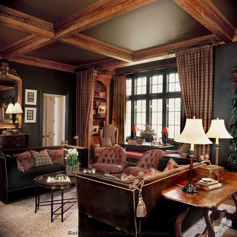 Гостиная в стиле Тюдор Англия