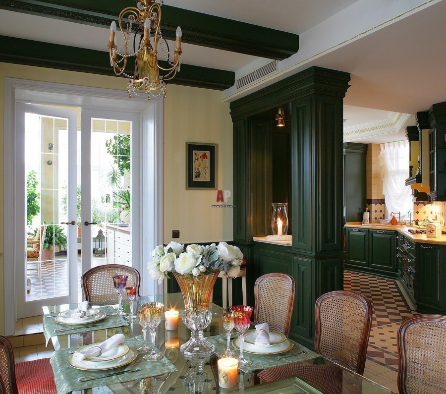 Интерьер столовой в английском стиле