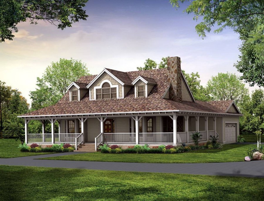 Загородный дом в стиле ранчо