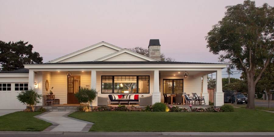 Одноэтажный дом в стиле Кантри