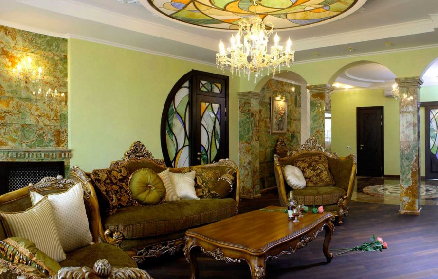 Интерьер гостиной в стиле арт нуво