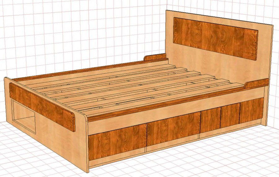 Двуспальная кровать своими руками из ДСП