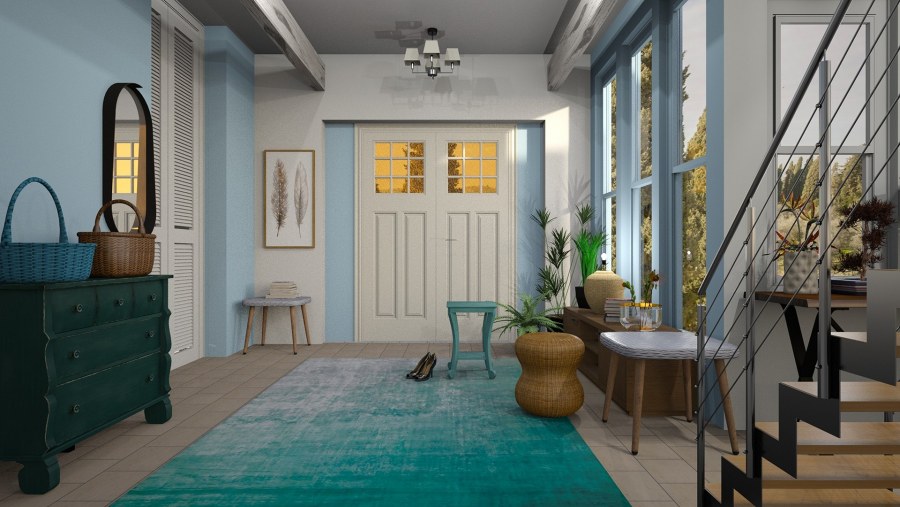 Цвет Тиффани в интерьере прихожей