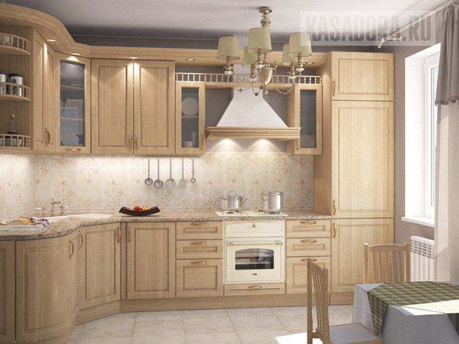 Кухня дуб беленый МДФ Ависта