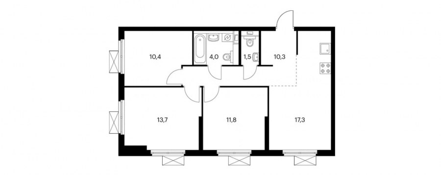 Планировка квартиры с большой кухней