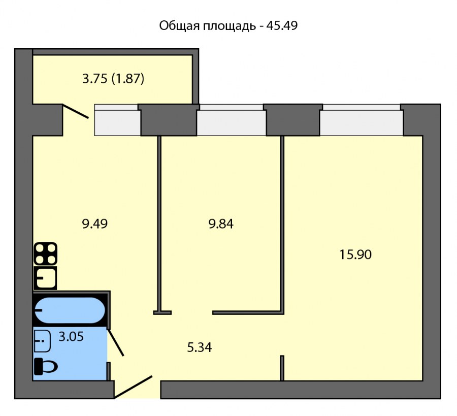 Планировка 3х комнатной квартиры чертеж