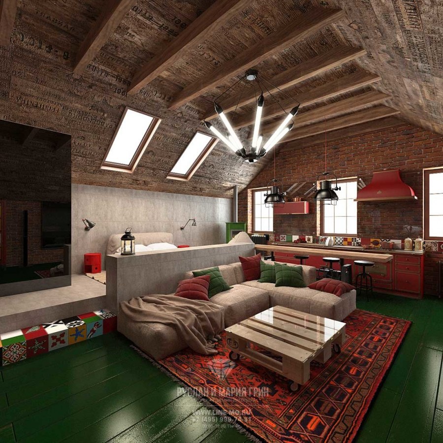 Мансарда в стиле лофт