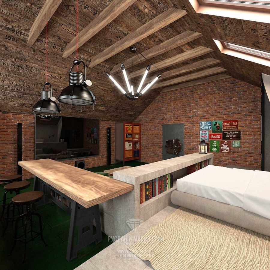 Мансарда в стиле лофт