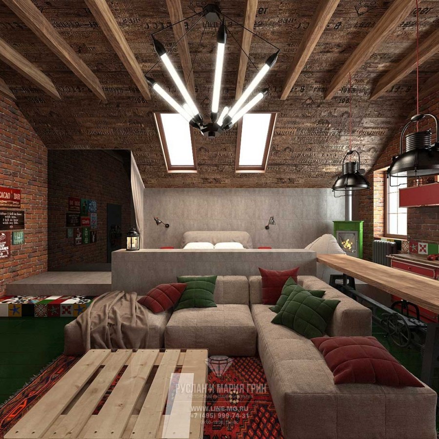 Мансарда в стиле лофт