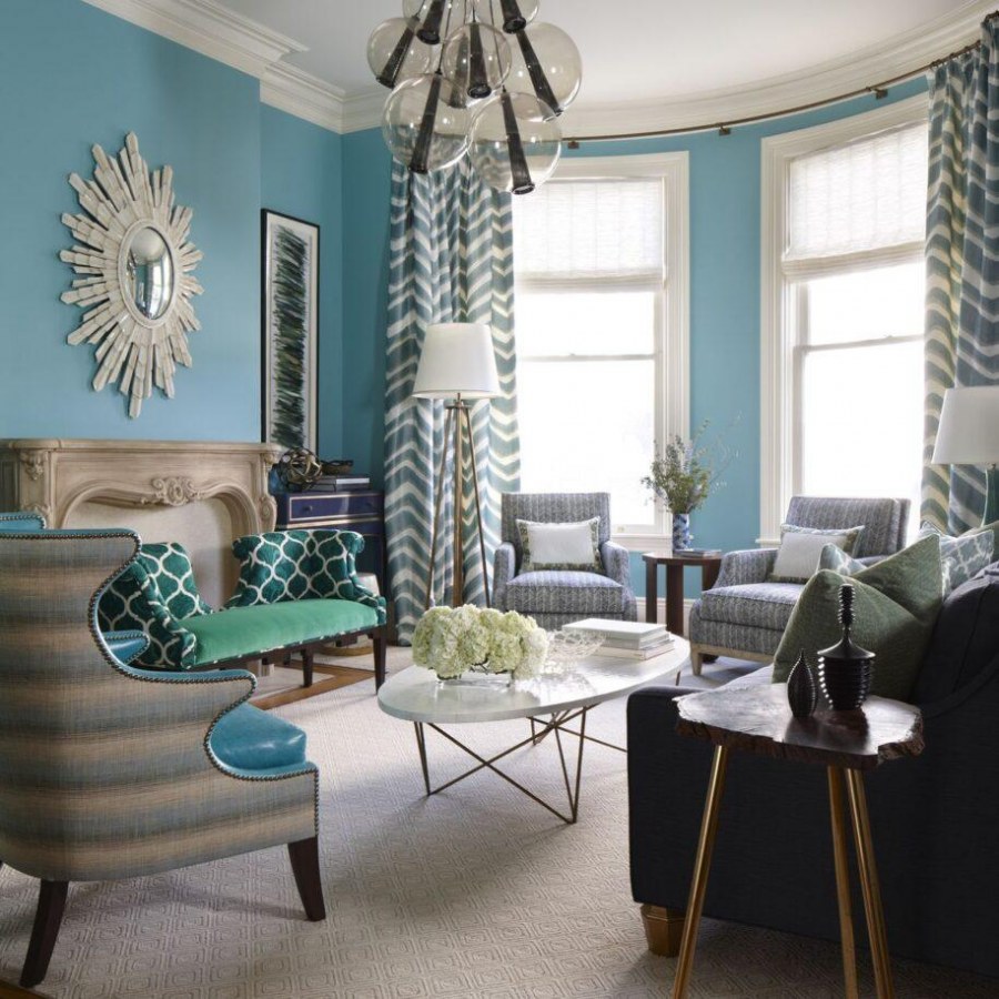 Зеленый шкаф в гостиной