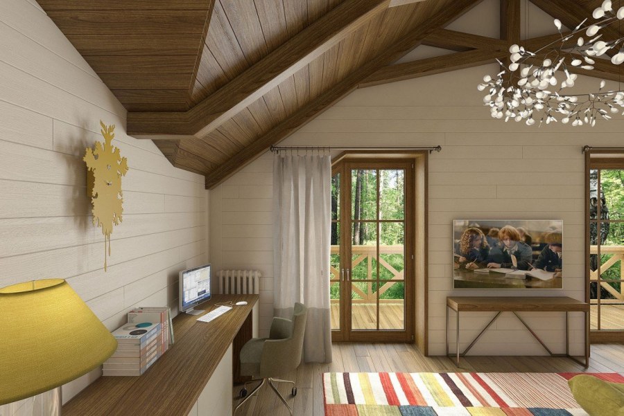 Имитация бруса на мансарде