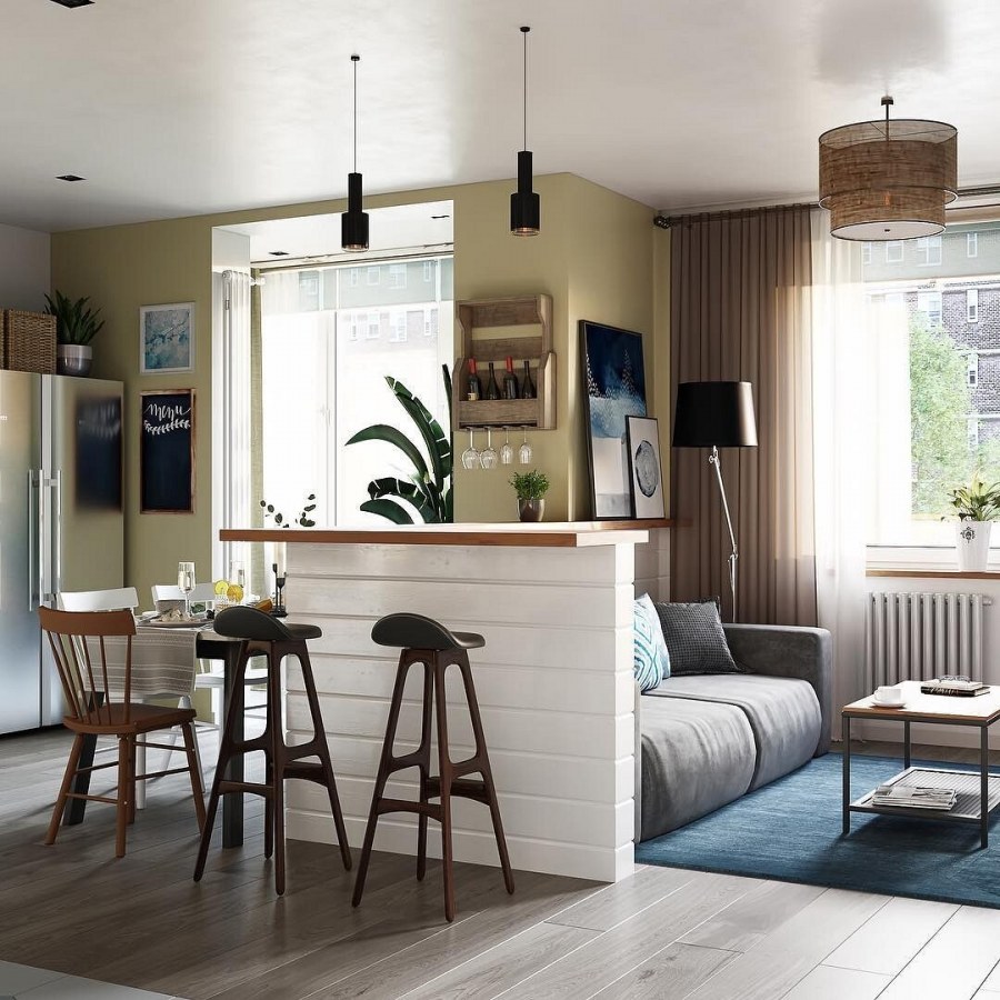 Дизайн кухня гостиная испанские кварталы