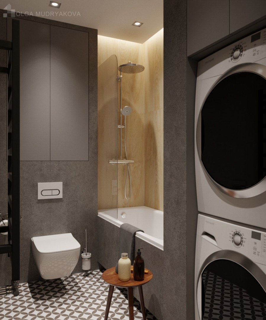 Ванная комната совмещенная с туалетом и стиральной машиной