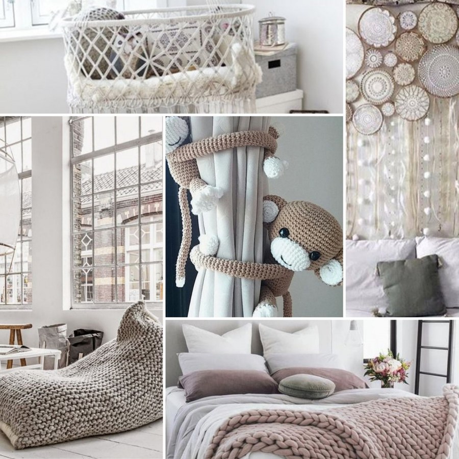 Вязаные вещи в интерьере