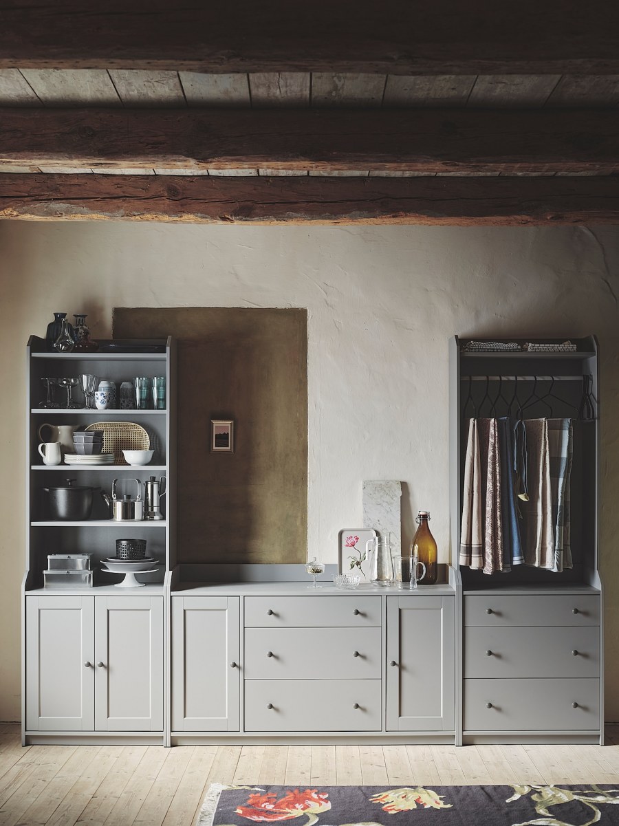 Икеа шкаф Хауга серый