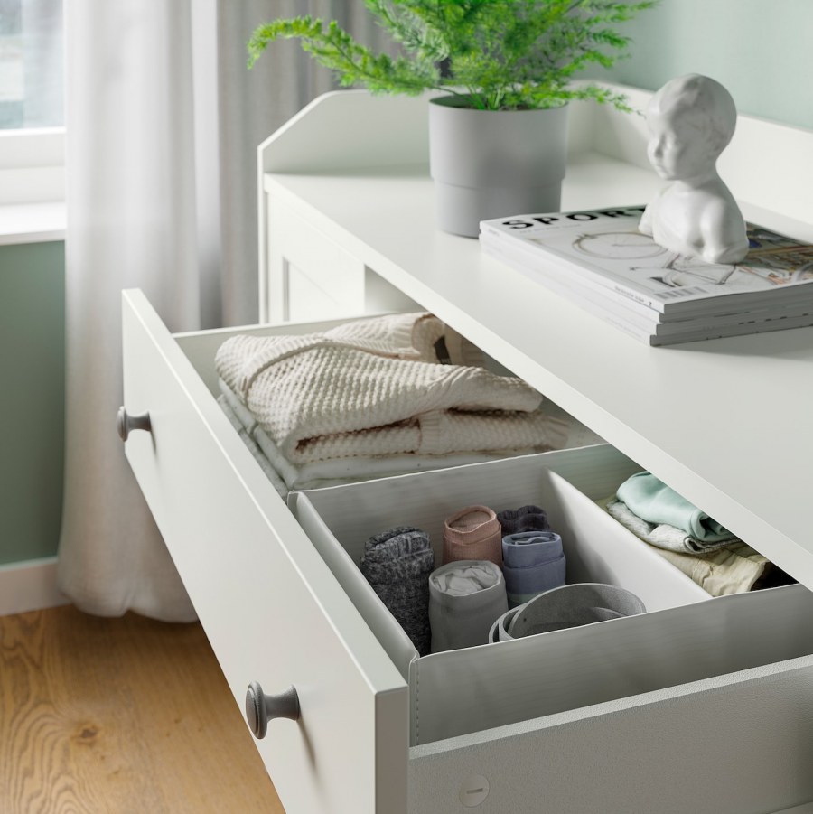 Hauga Хауга комод с 6 ящиками, белый138x84 см