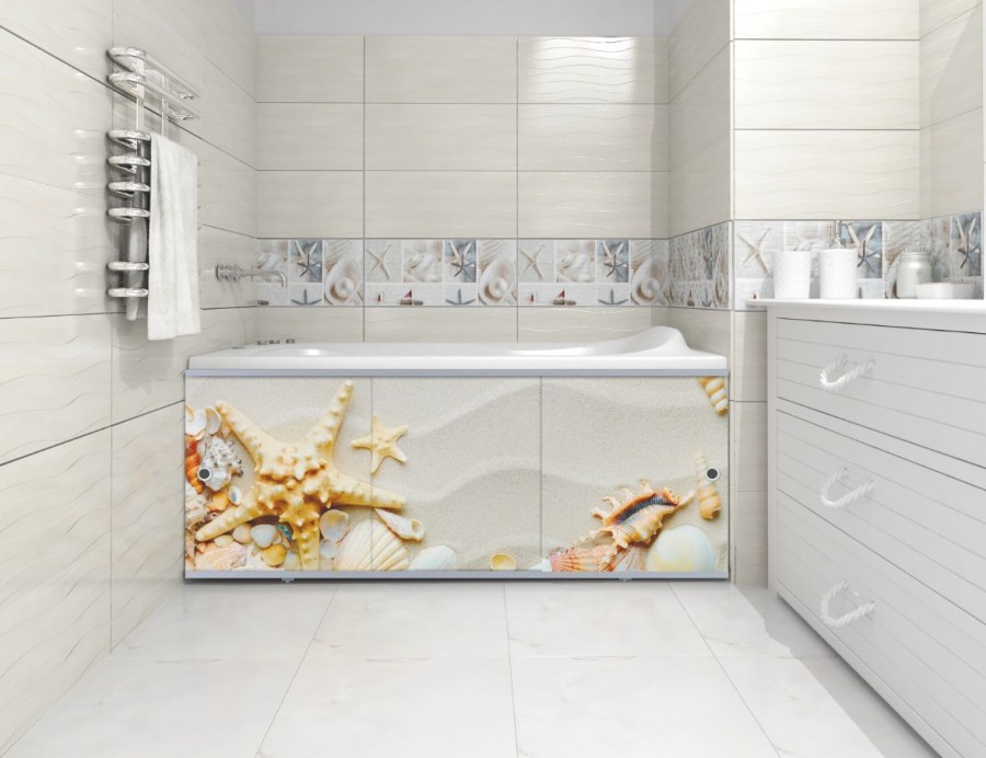 Экран под ванну раздвижной Метакам 150 премиум арт 01