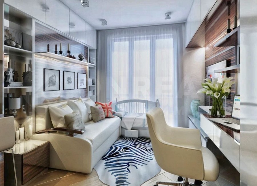 Планировка однокомнатной студии 26 кв.м