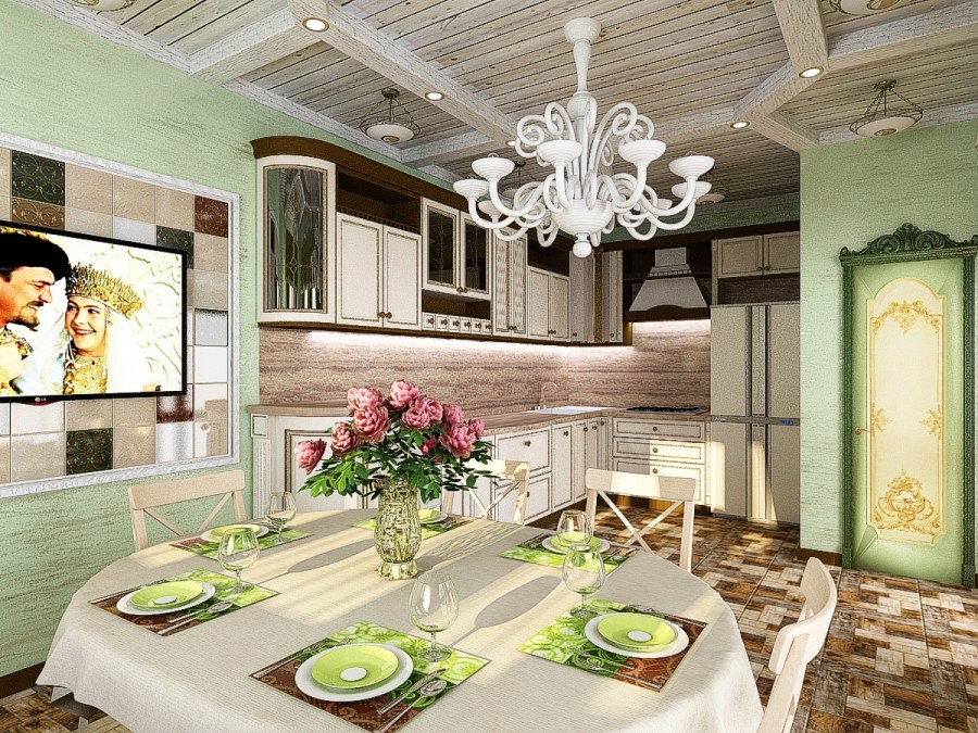 Интерьер летней кухни в стиле Прованс