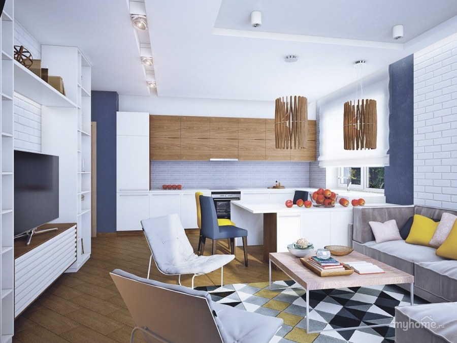 Квартира студия дизайн интерьера фото