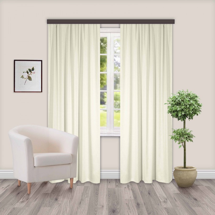 Портьеры WITERRA 100% блэкаут джут на ленте 260 см 2 шт.