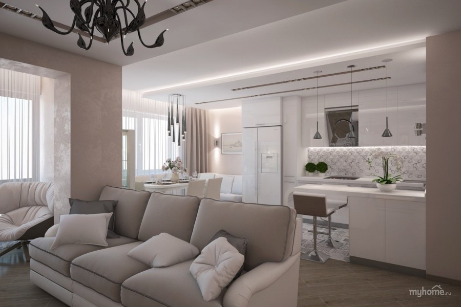 Кухни гостиные в европейском стиле