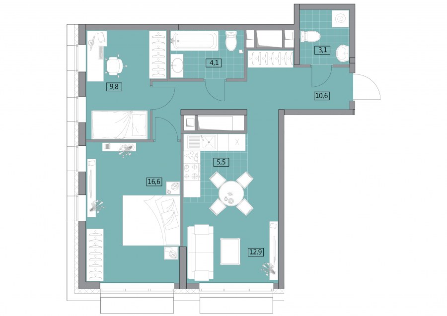 Одинград Лесной планировка на этаже