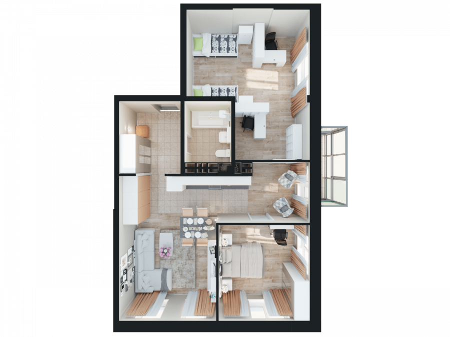 Планировка евротрешка распашонка