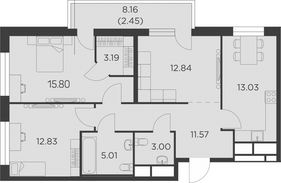 Планировки 3 комнатных квартир в новостройках