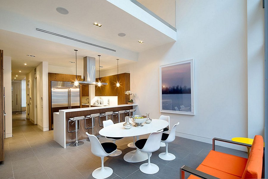 Таунхаус интерьер гостиной-столовой