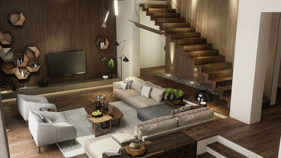 Интерьер таунхауса 350 метров