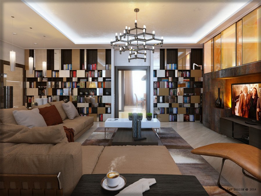 Интерьер гостиной в России