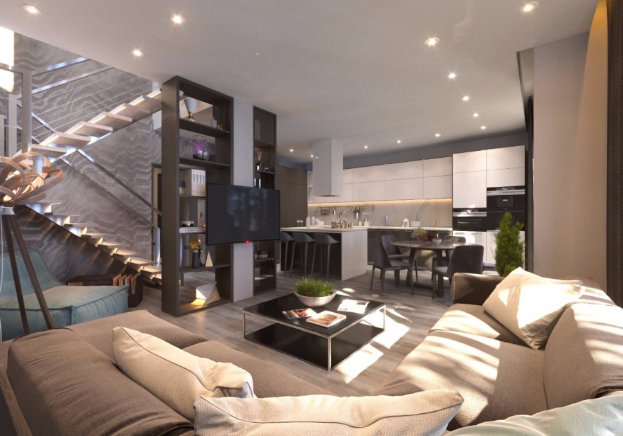 Интерьер загородный таунхаус