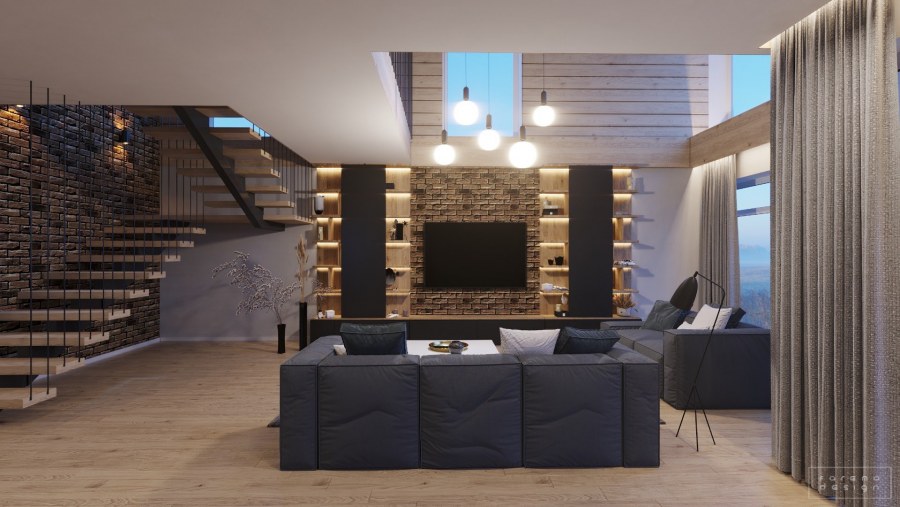 Стиль лофт в интерьере таунхауса